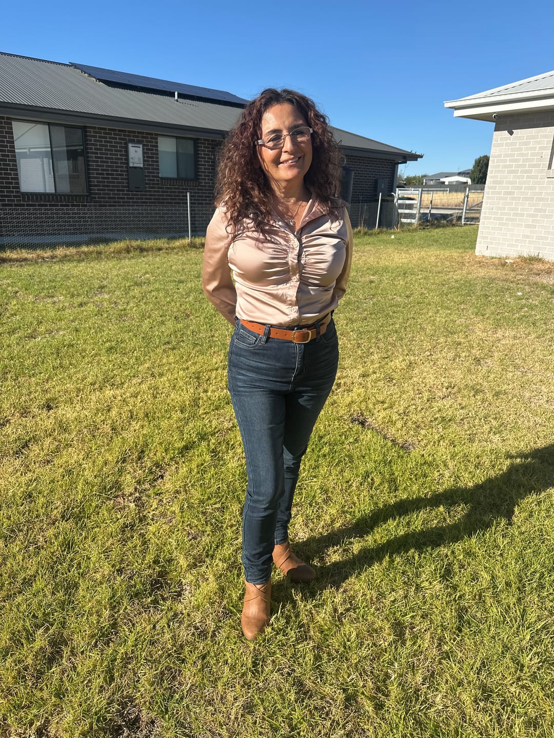 Customer photo review of Impact High Waisted Skinny Jeans - Deep Indigo