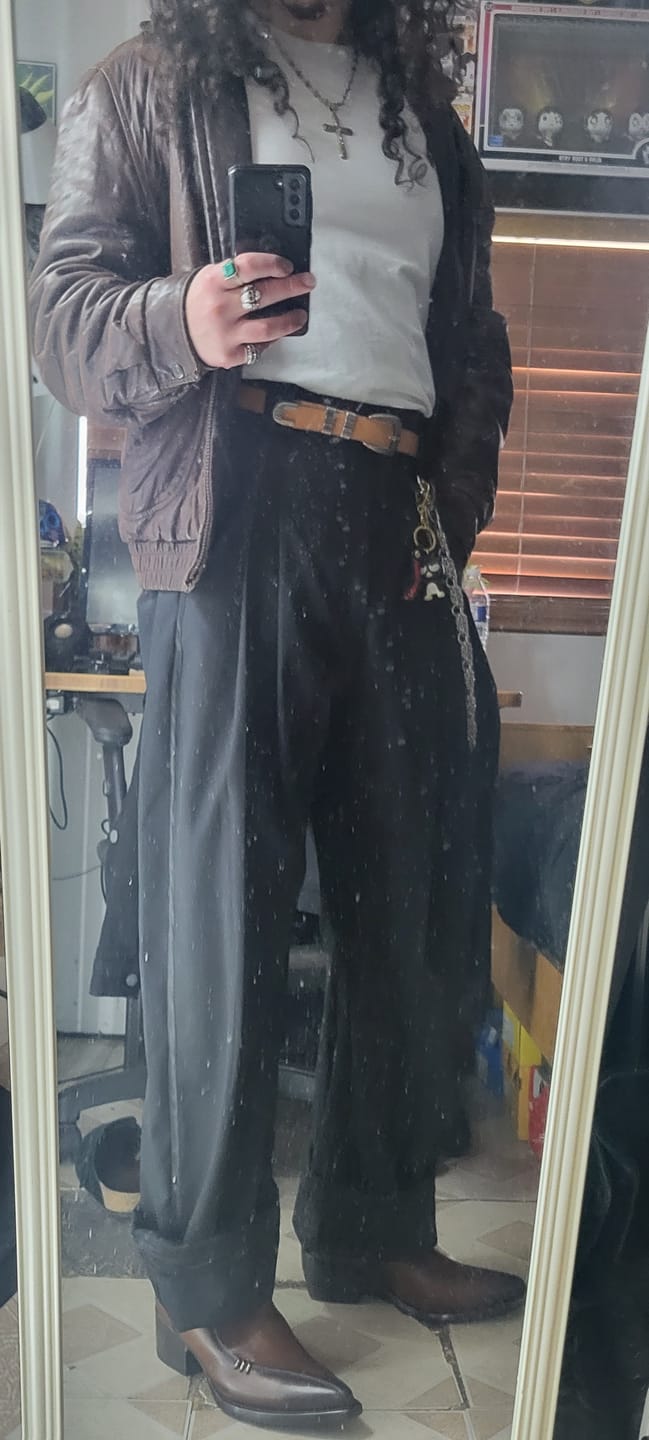 Customer photo review of POINTED LEATHER BOOT - BROWN