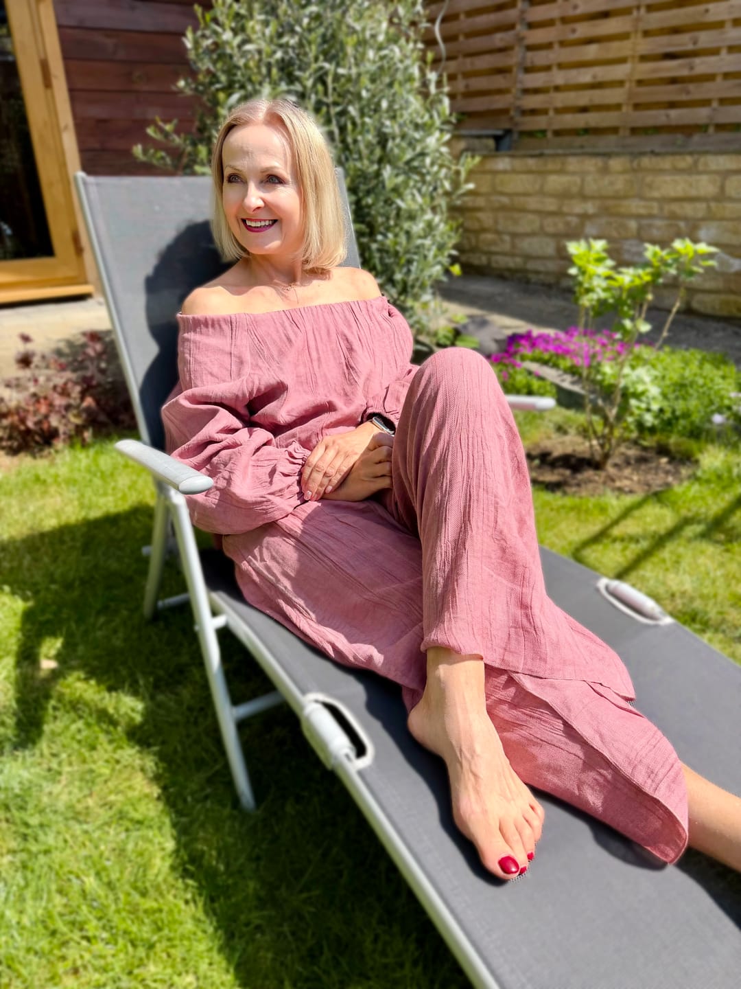 Customer photo review of FRIDA-Crepe Ramie/Tencel wide leg trouser