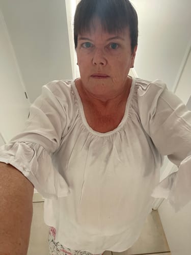 Customer photo review of Courtney Long Sleeve Top In White