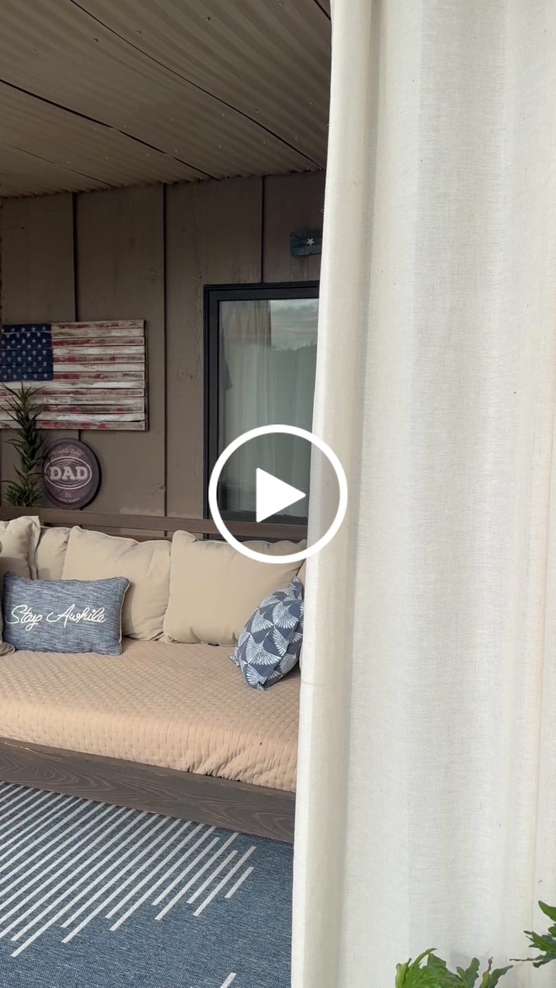 Customer video review of Noah Linen Look Lightweight Waterproof Custom Outdoor Curtain