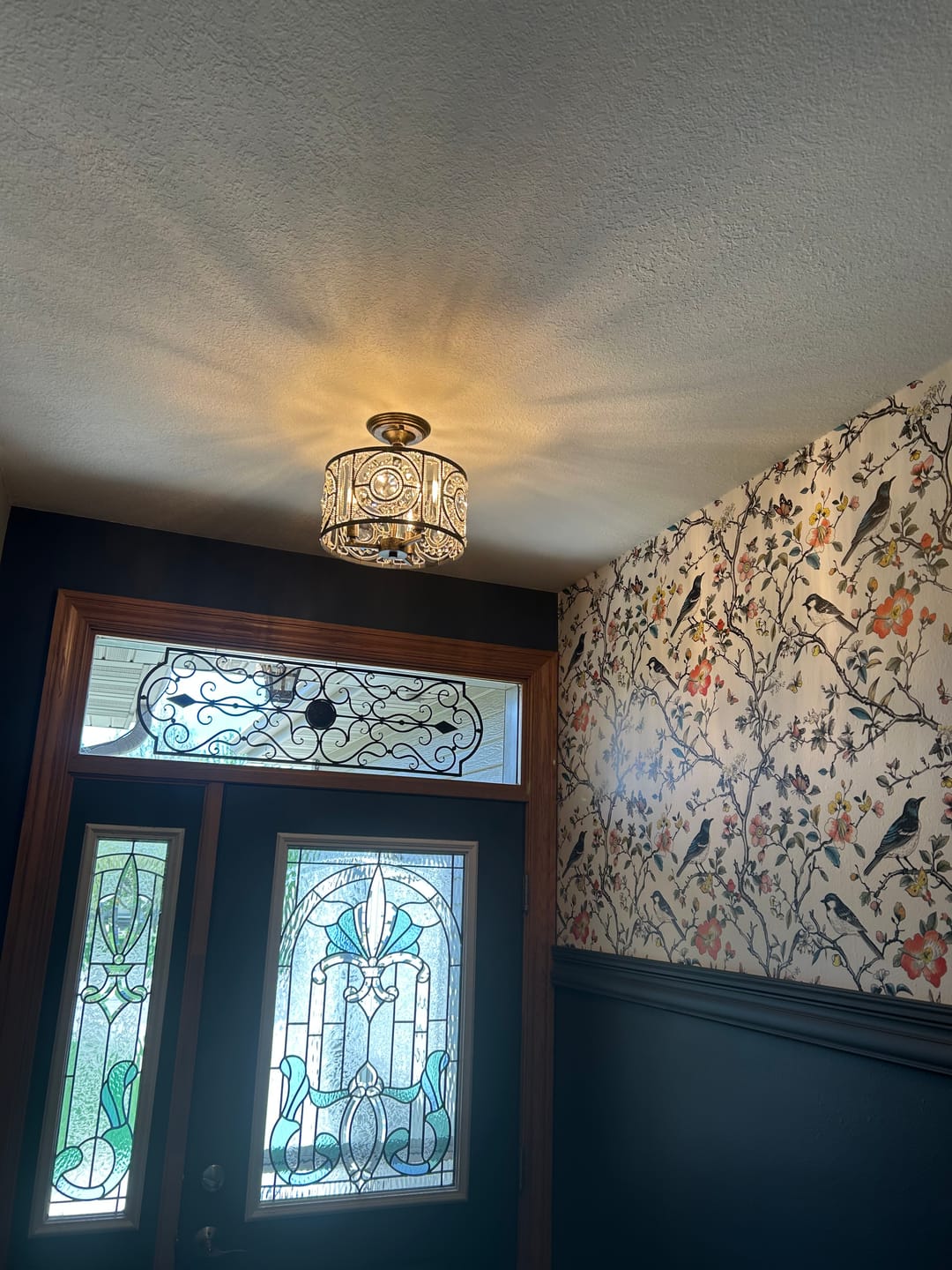 Customer photo review of Luxe Moroccan Antique Crystal Drum Semi Flush Mount