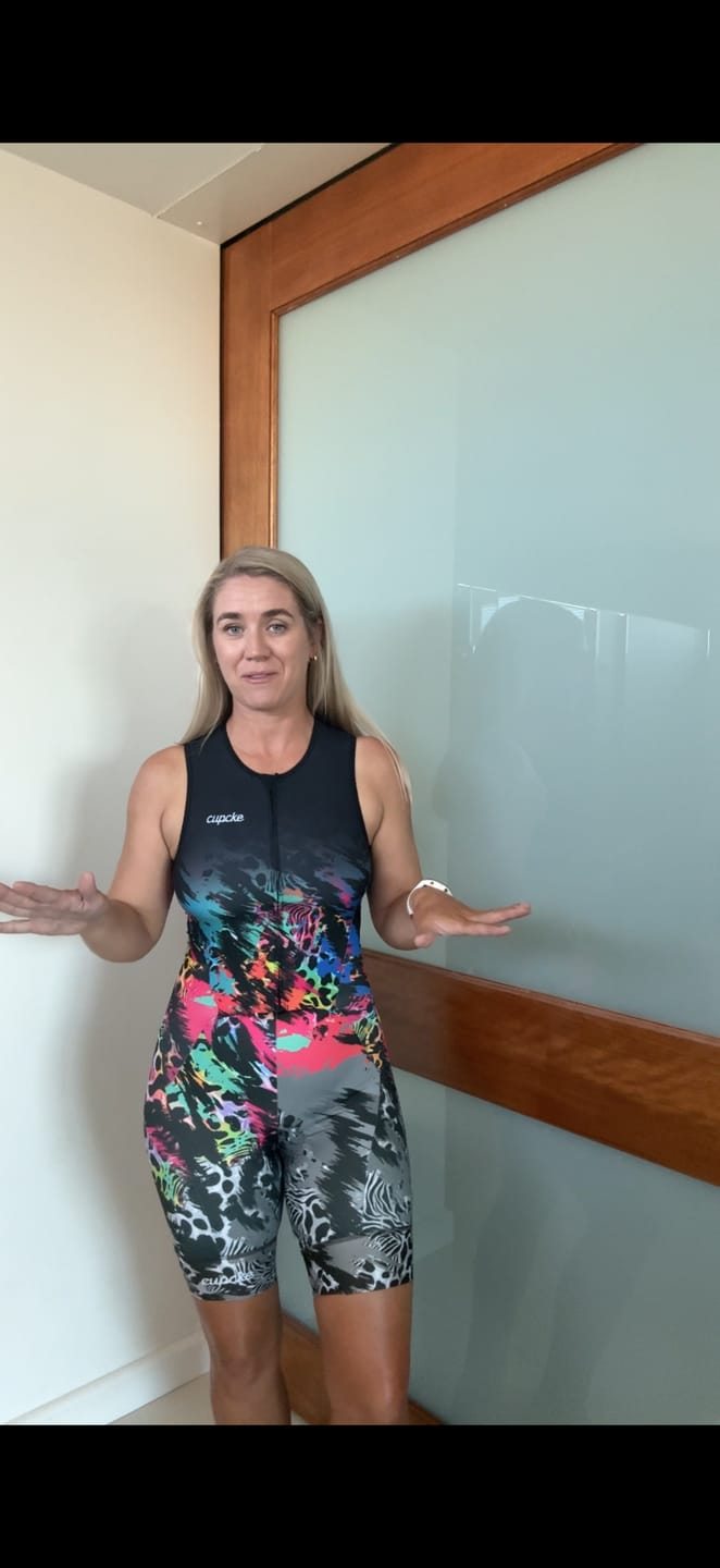 Customer photo review of Womens Disco Leopard Sleeveless Speed Suit
