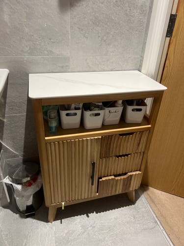 Customer photo review of MELAKA - Meuble de rangement pour salle de bain en bois
