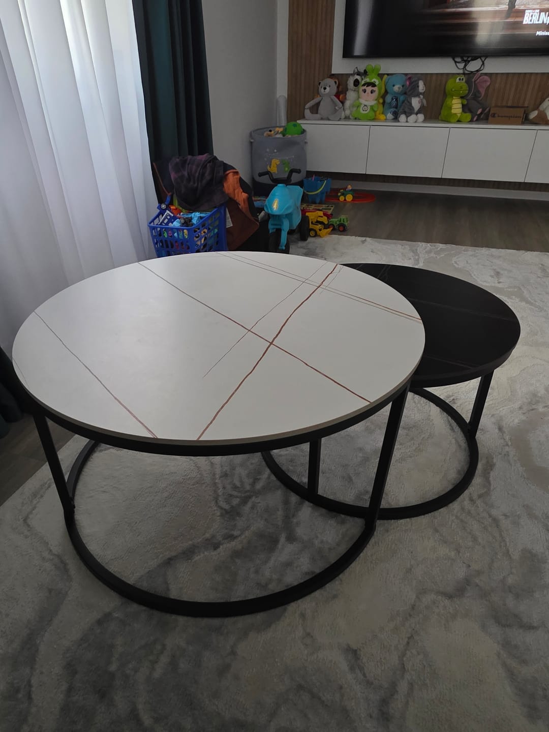 Customer photo review of Set 2 masute cafea FERRANTE B, alb/negru, ceramica/metal