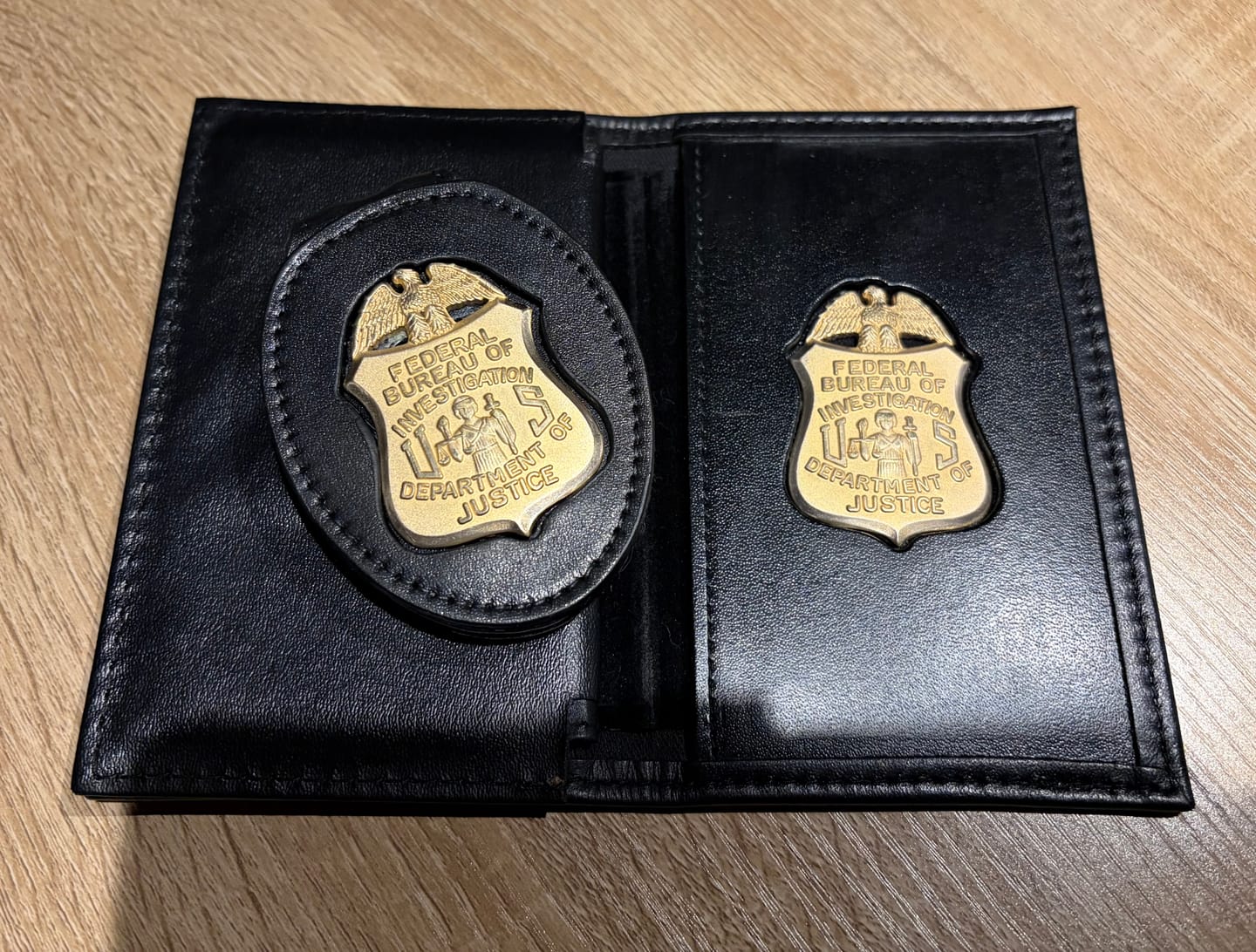 Customer photo review of FBI Special Agent Badge Solid Copper Exact Replica Movie Prop