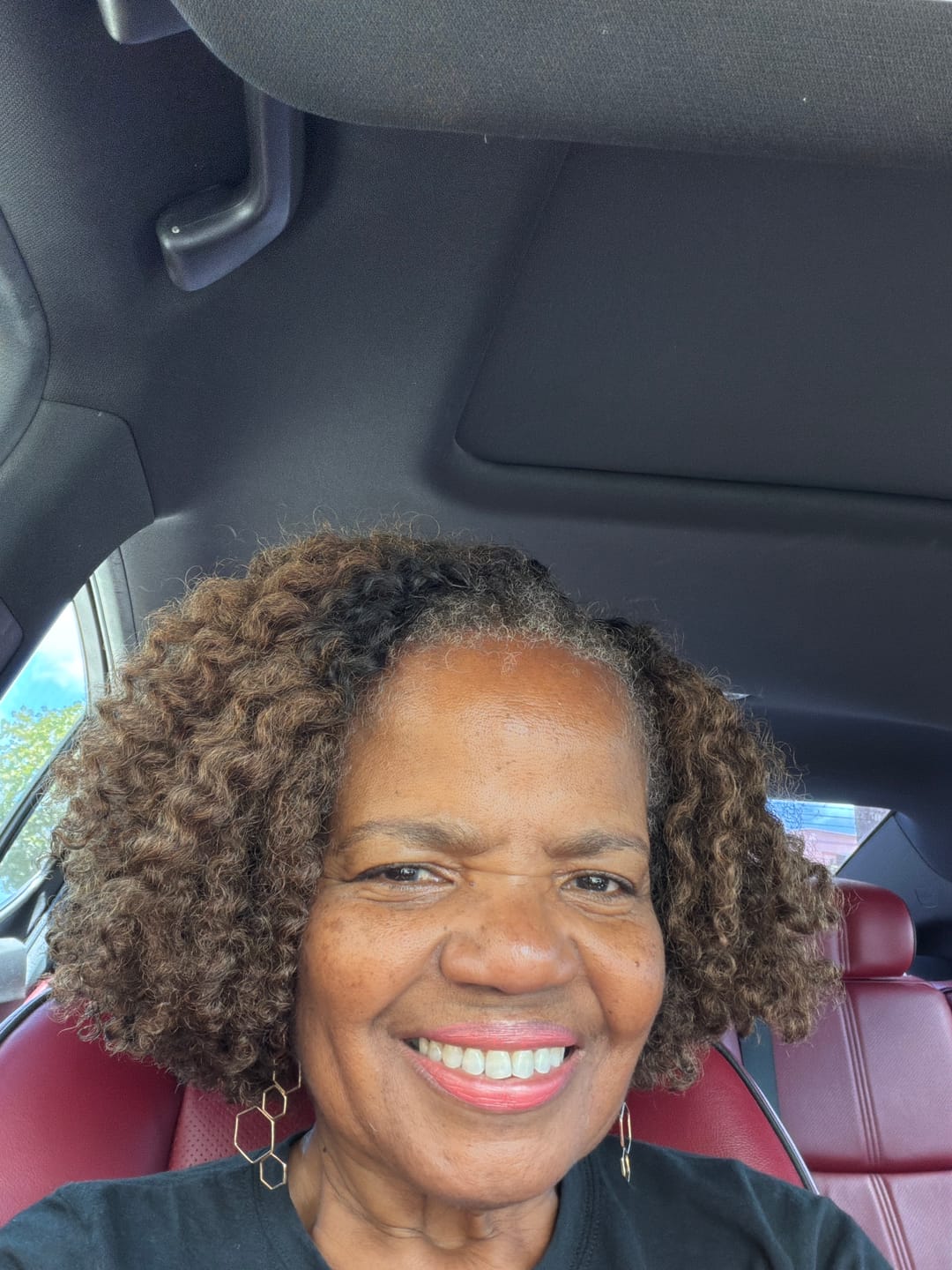 Customer photo review of #T1B/4 Medium Brown Multi-Textured Kinky Curly Human Crochet Hair with Dark Roots