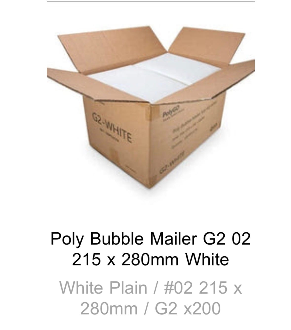 Customer photo review of Poly Bubble Mailer G2 02 215 x 280mm White
