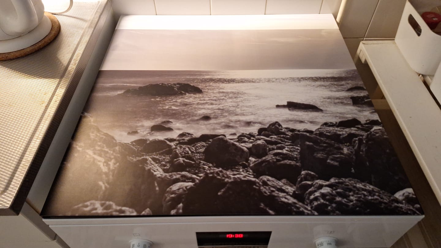 Customer photo review of Inductiebeschermer - Panorama Natuur - Zilveren Horizon