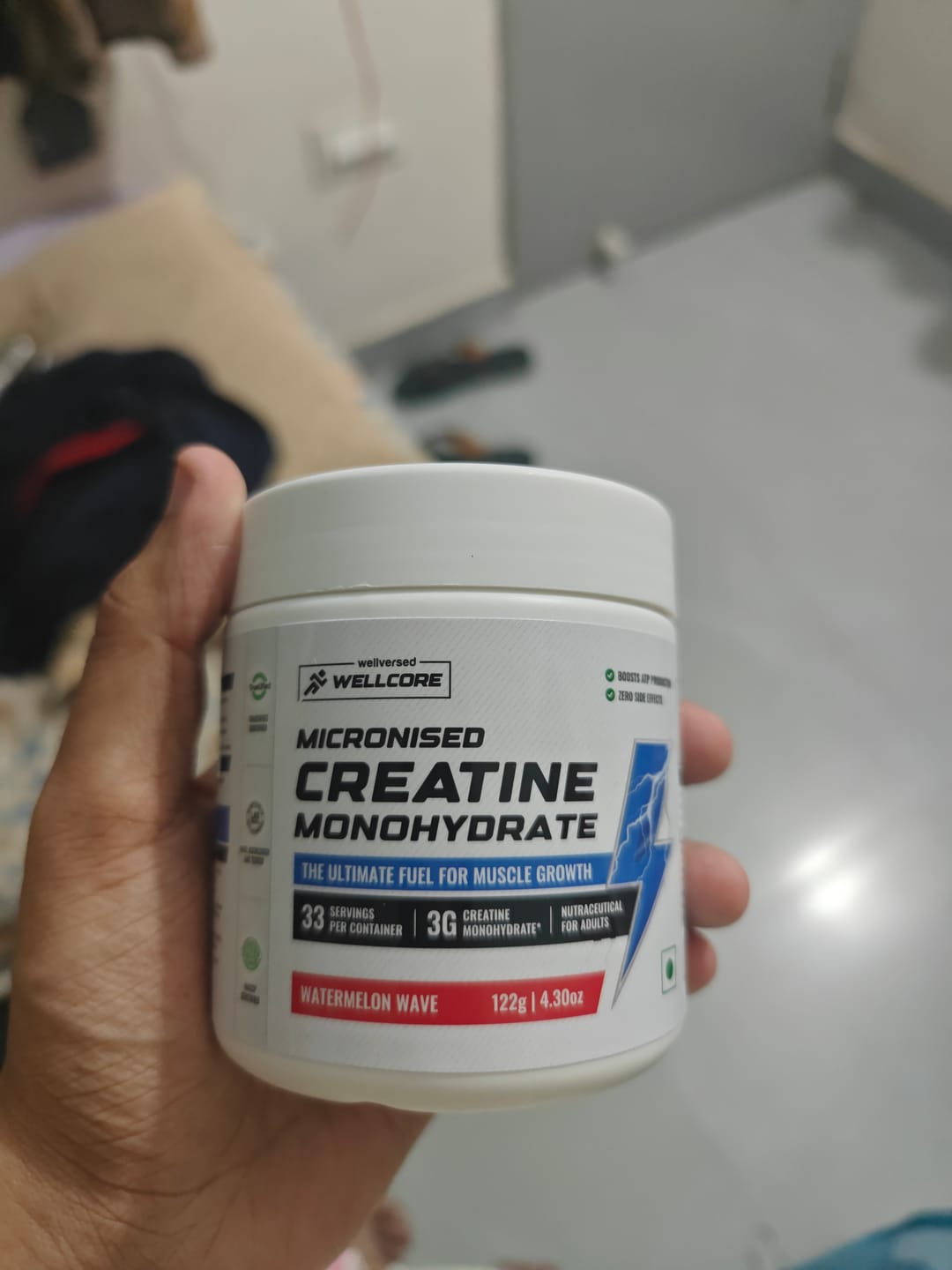 Customer photo review of Wellcore - Pure Micronised Creatine Monohydrate | Watermelon Wave (122g, 33 servings)