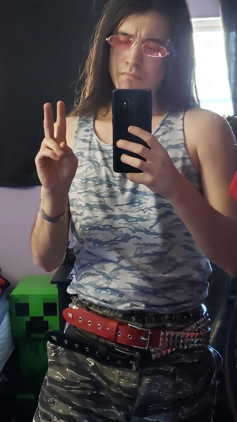 Customer photo review of Winter Tiger Stripe Camo Pattern Print Men's Tank Top