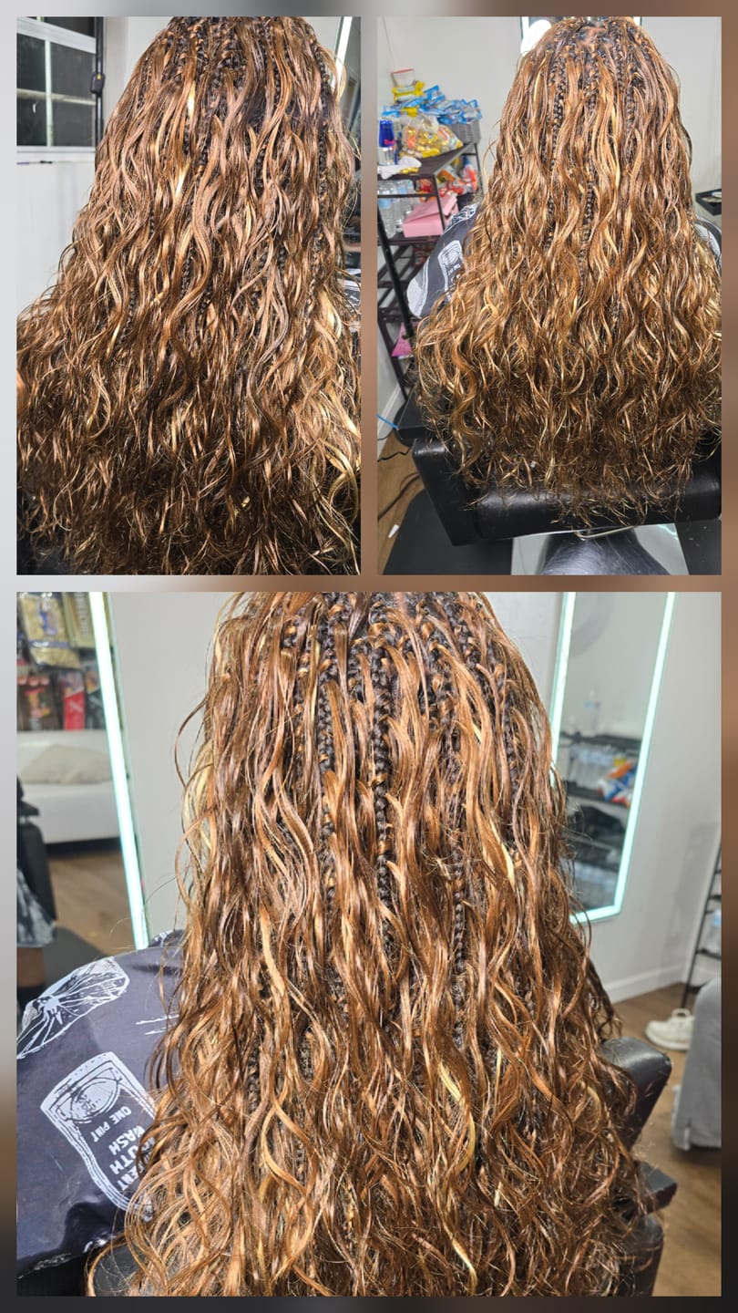 Customer photo review of #4/27/30/613 Mix Color Blend Body Wave Human Braiding Hair