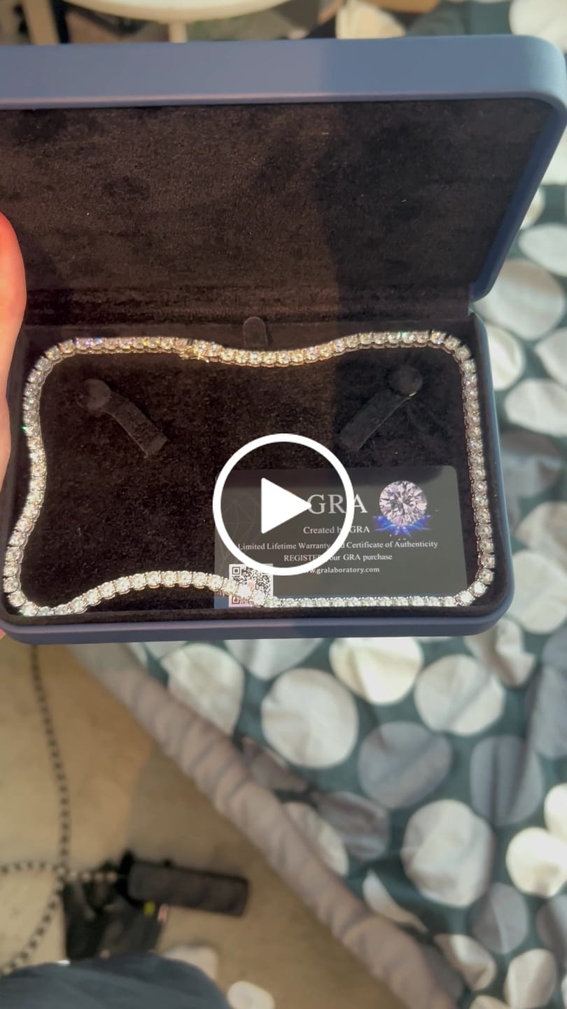Customer video review of S925 Silver Moissanite Tennis Chain 14K Gold (ALL SIZES)
