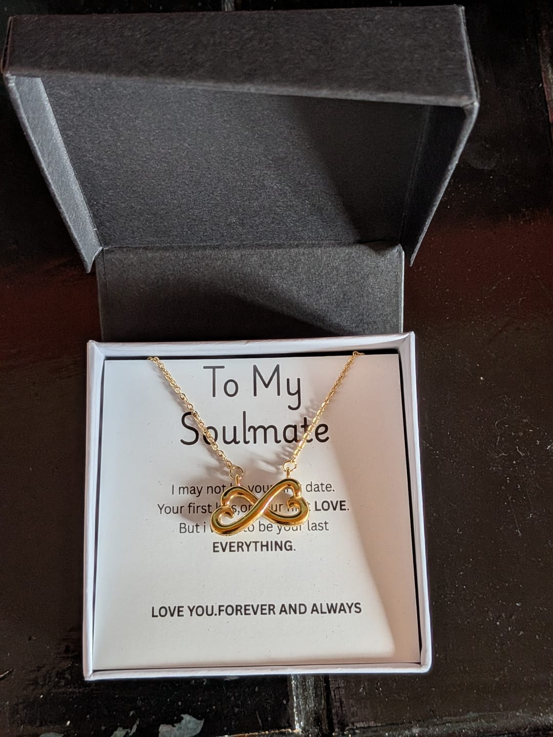 Customer photo review of To My Soulmate-Love You For Ever Necklace