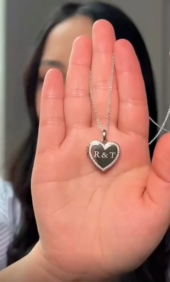 Customer photo review of Custom Photo Heart Locket Necklace