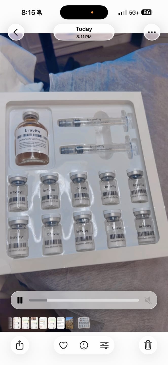 Customer photo review of Bravity Derma Stem Cell 35 Treatment Kit