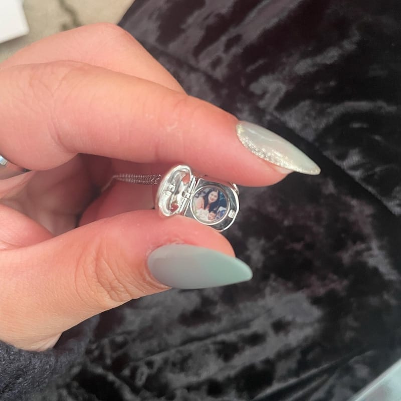 Customer photo review of Custom Photo Locket Necklace