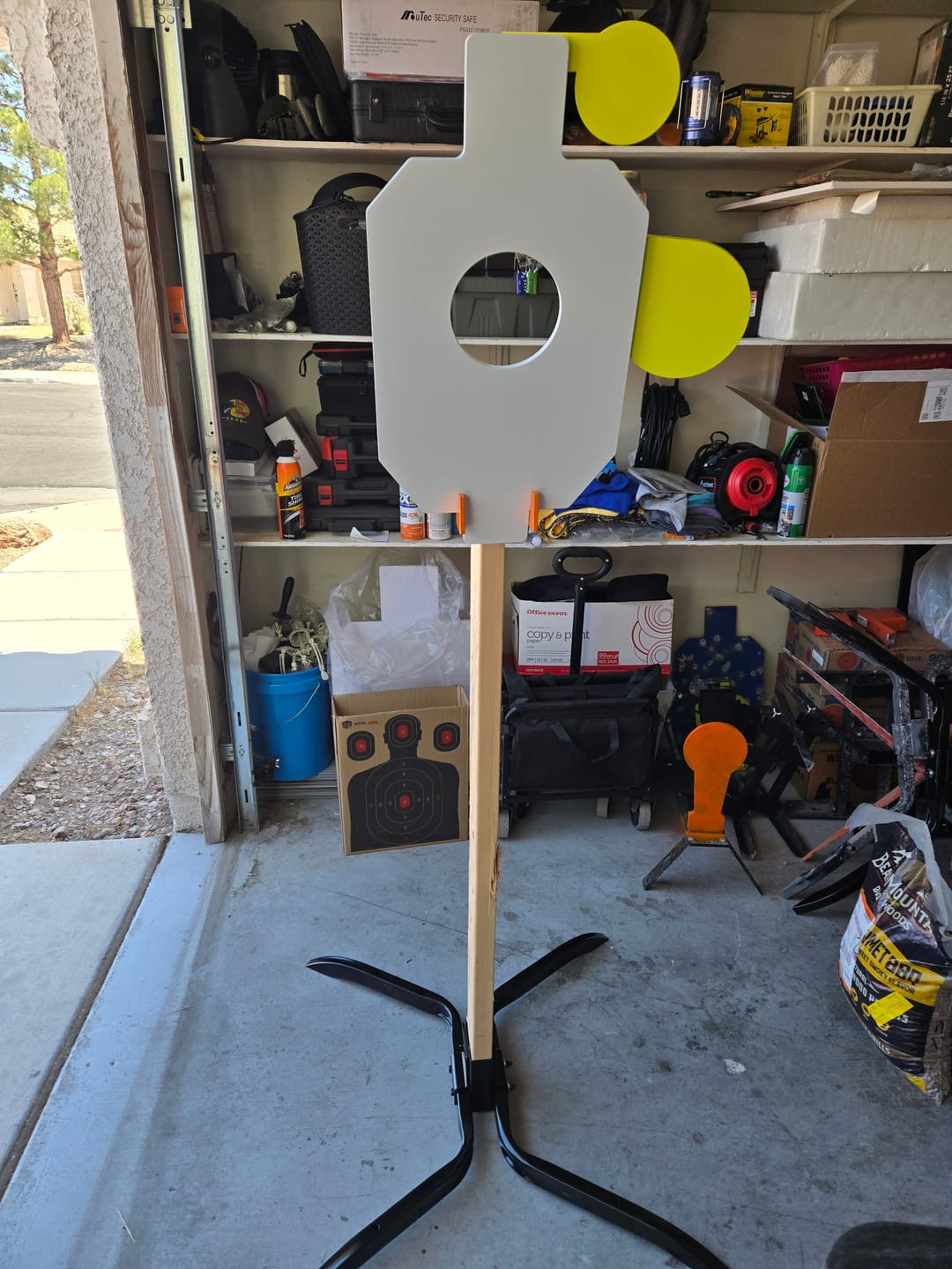 Customer photo review of 2x4 & T-Post Target Hanger, Target Mount Bracket - For 12" X 20" AR500 Steel Bullseye Hostage Target