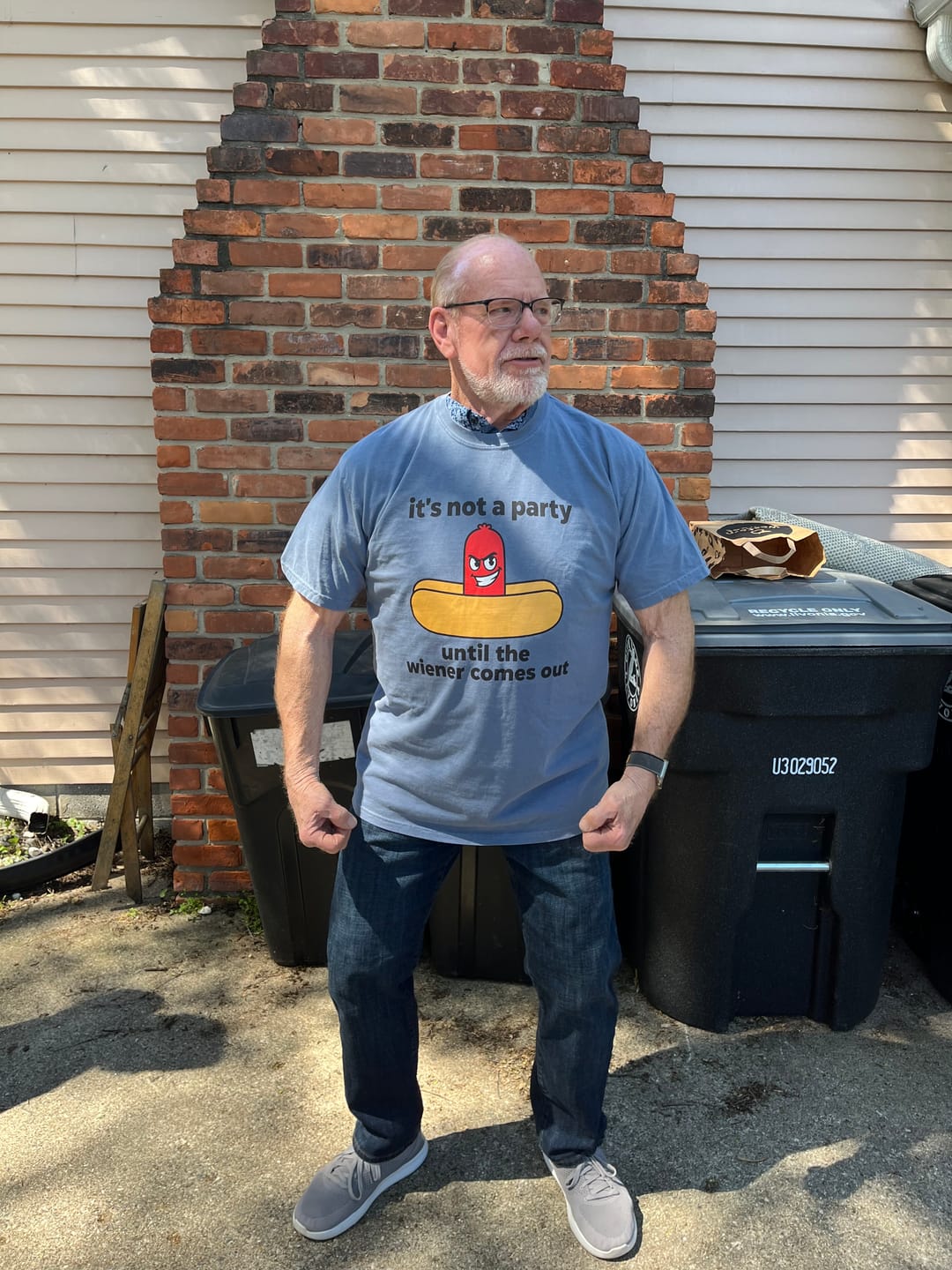 Customer photo review of Not a Party — Premium Tee
