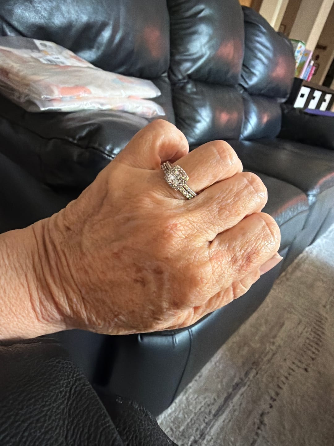 Customer photo review of Halo Cushion Cut CZ Ring in Sterling Silver