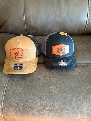 Customer photo review of Richardson 112 Genuine Leather Patch Hats Laser Engraved