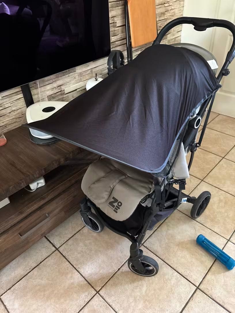Customer photo review of Sonnenschutz Kinderwagen | Kühler Schatten unterwegs