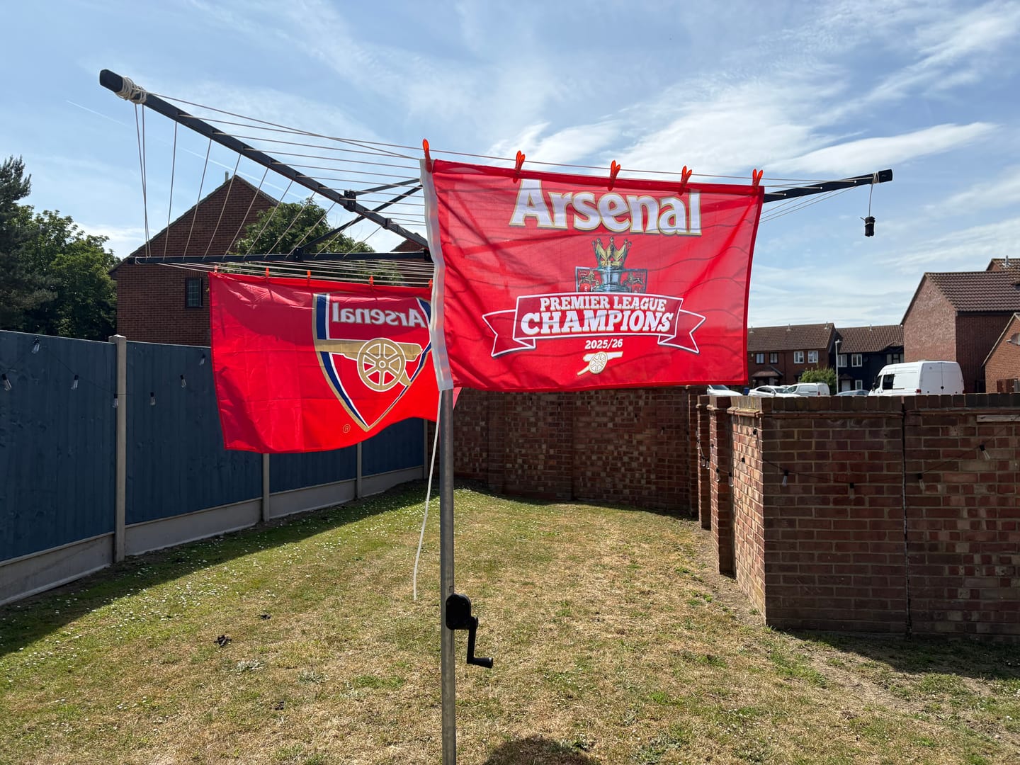 Customer photo review of Arsenal Premier League Champions 2025/26 Flag