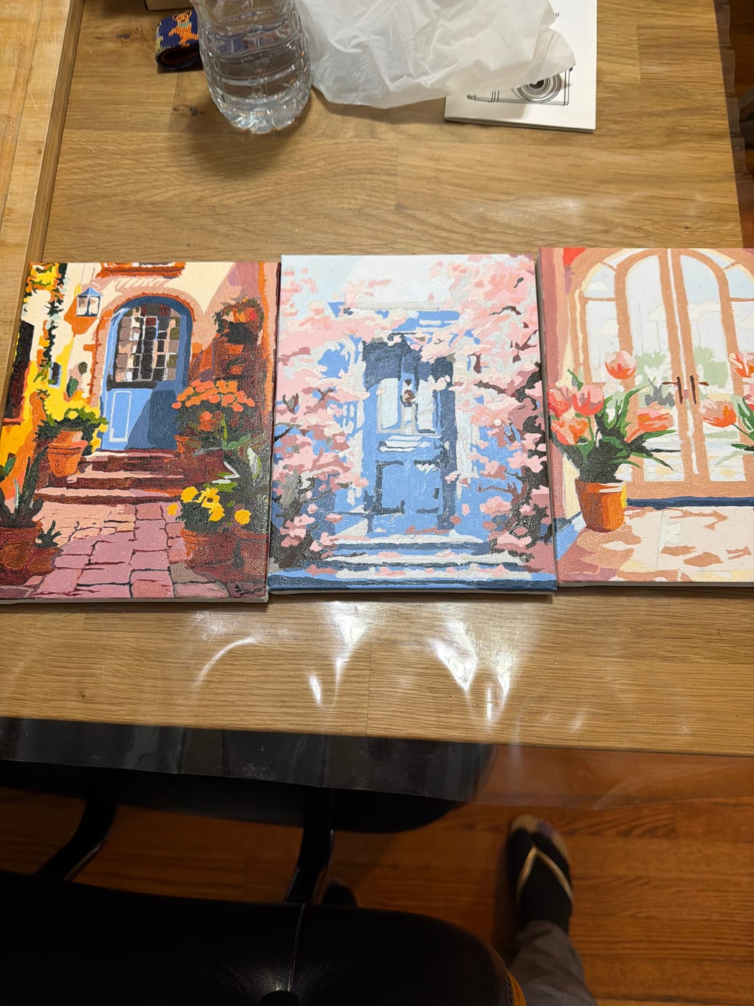 Customer photo review of 6 Mini Paintings - Colorful Doors Set
