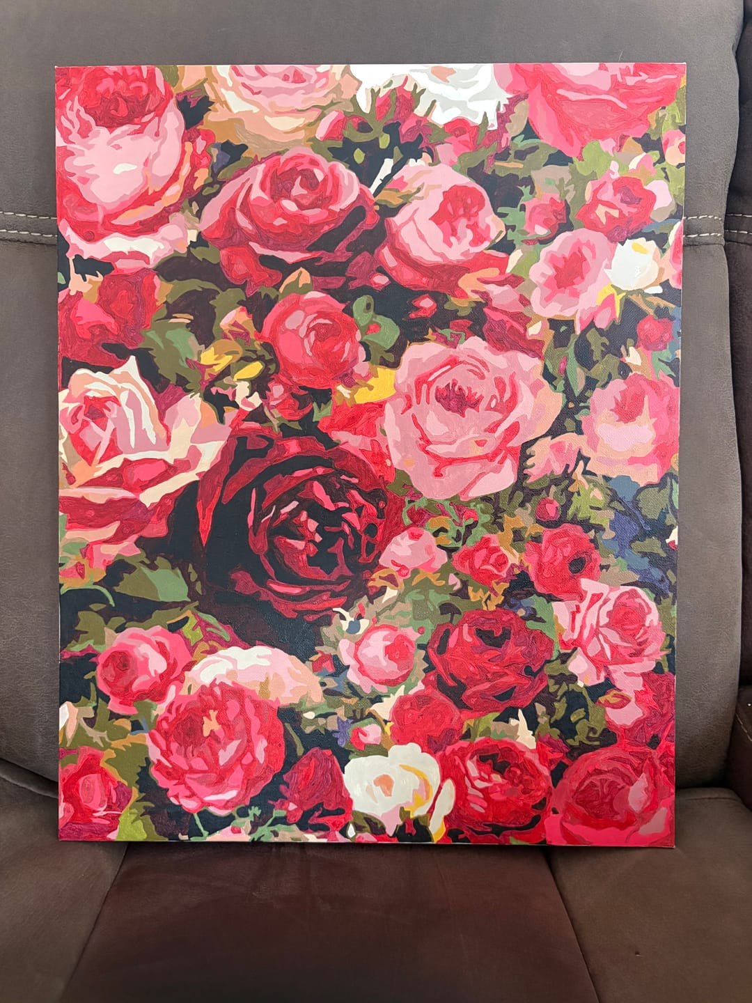 Customer photo review of Sea of Roses | Paint by Numbers