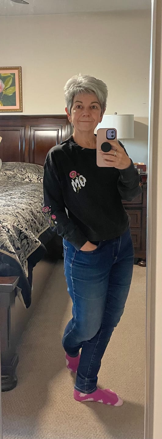 Customer photo review of Smell The Flowers Long Sleeve