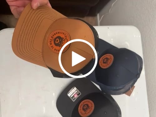 Customer video review of Richardson 112 Genuine Leather Patch Hats Laser Engraved