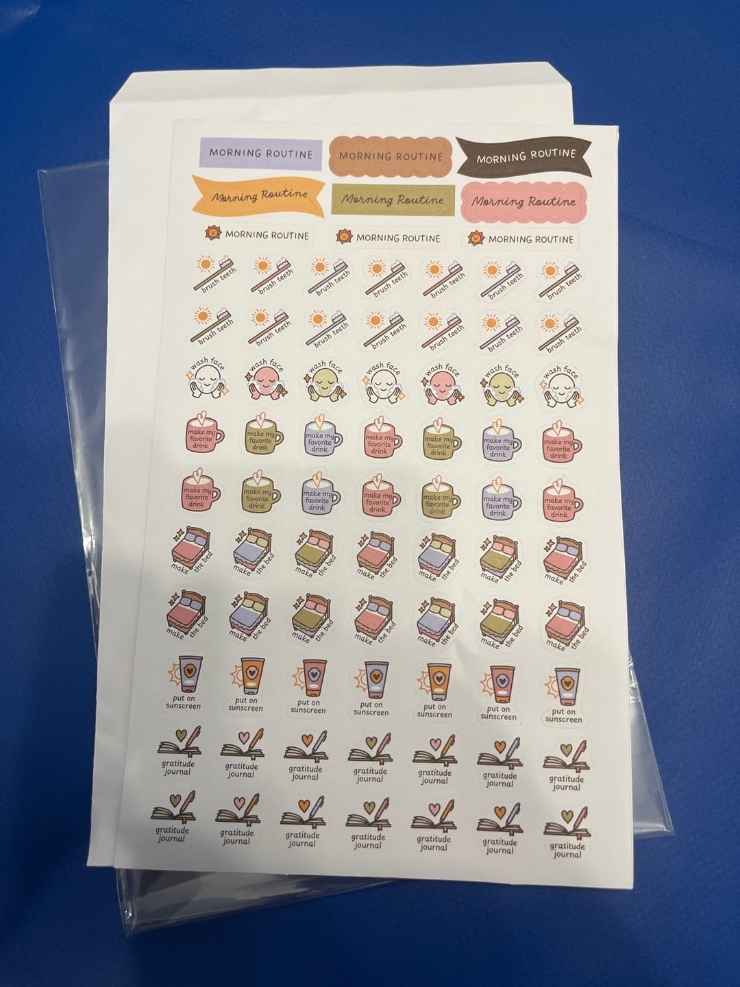 Customer photo review of Routines and Chores Sticker Pack