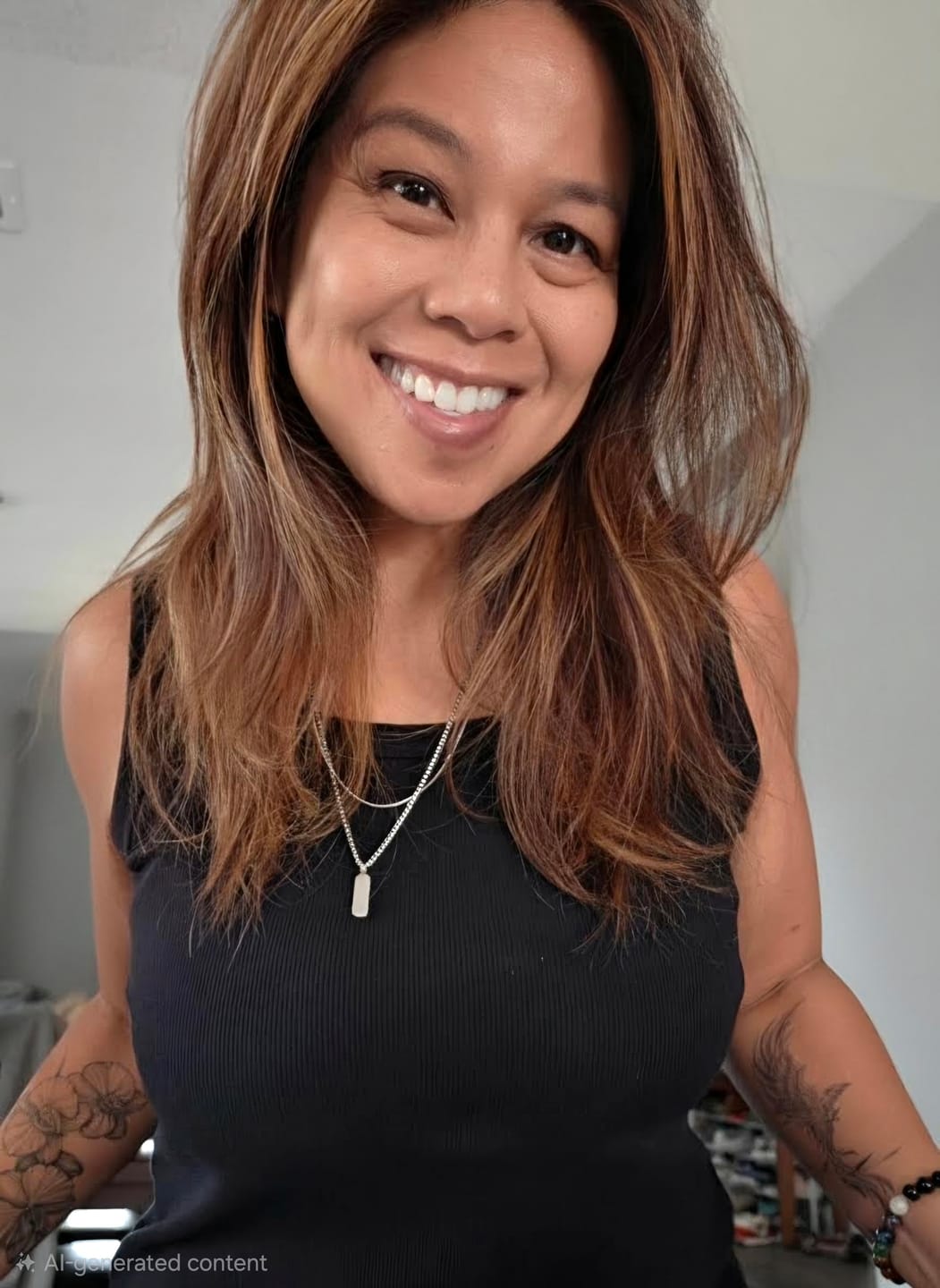 Customer photo review of Minimal Pendant Necklace Duo