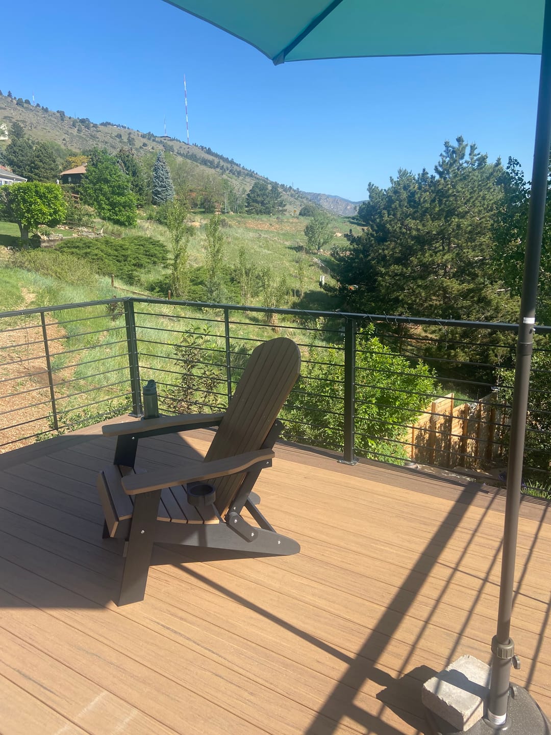 Customer photo review of Folding Adirondack Chair with Built in Footrest & Cup/Wine Holders King Size