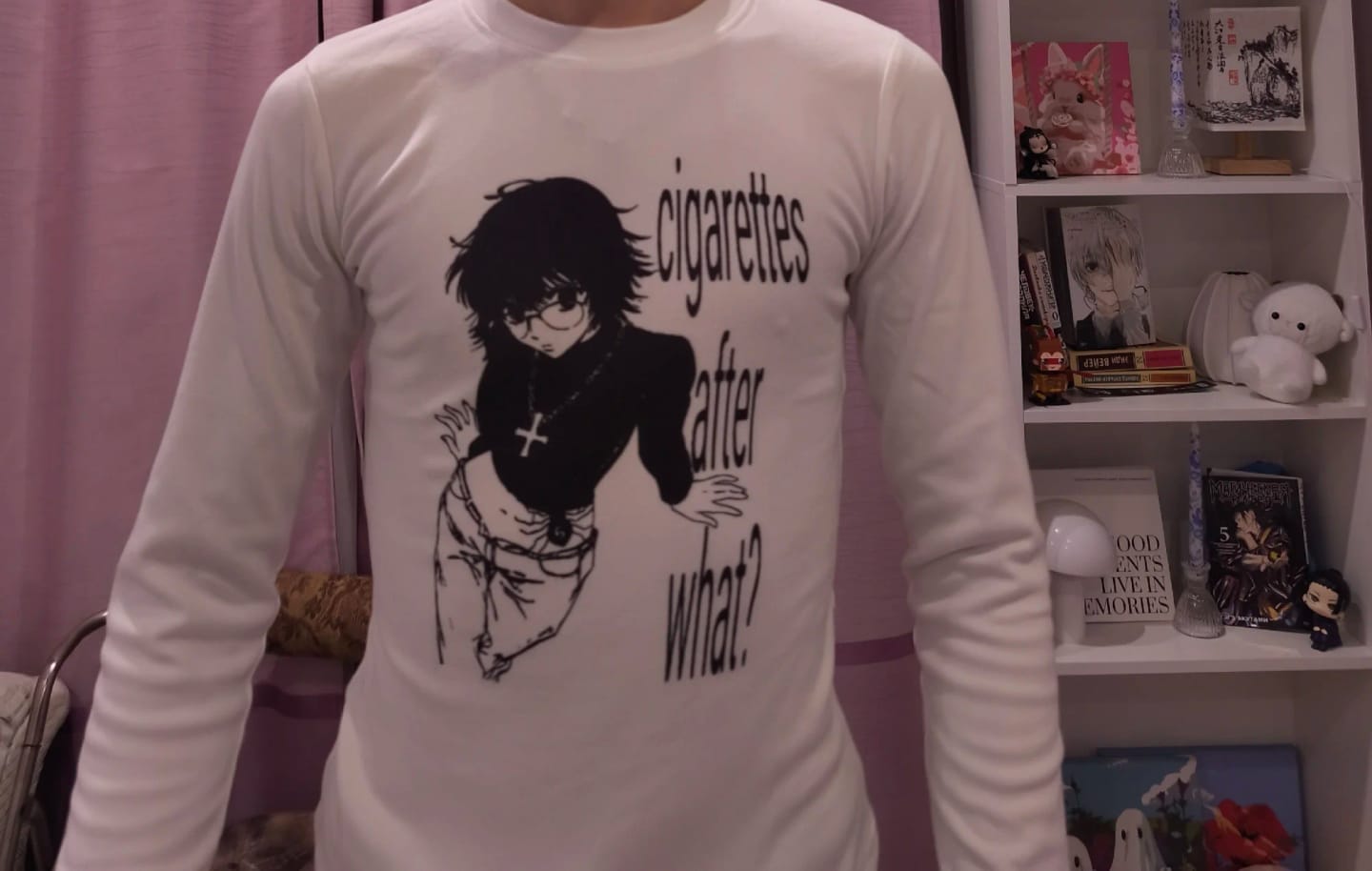 Customer photo review of Cigarettes T-shirt