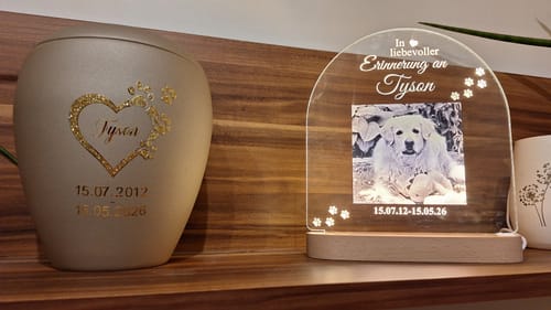 Customer photo review of Zur liebevollen Erinnerung – LED-Lampe für Hund/Katze