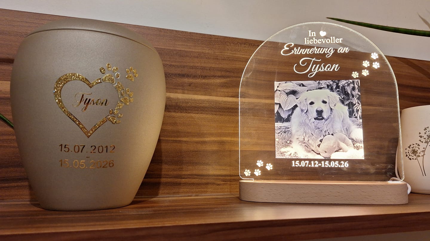 Customer photo review of Zur liebevollen Erinnerung – LED-Lampe für Hund/Katze