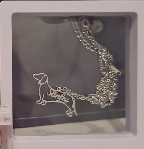 Customer photo review of Dog Silhouette - Personalised Necklace