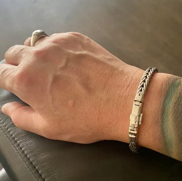 Customer photo review of Sterling Silver Braided Chain Bracelet