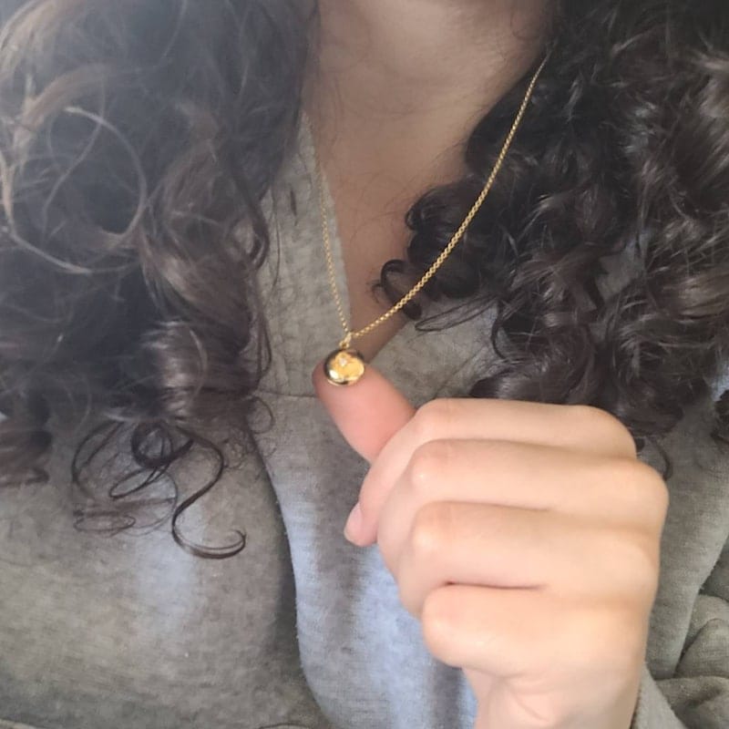 Customer photo review of Custom Photo Locket Necklace