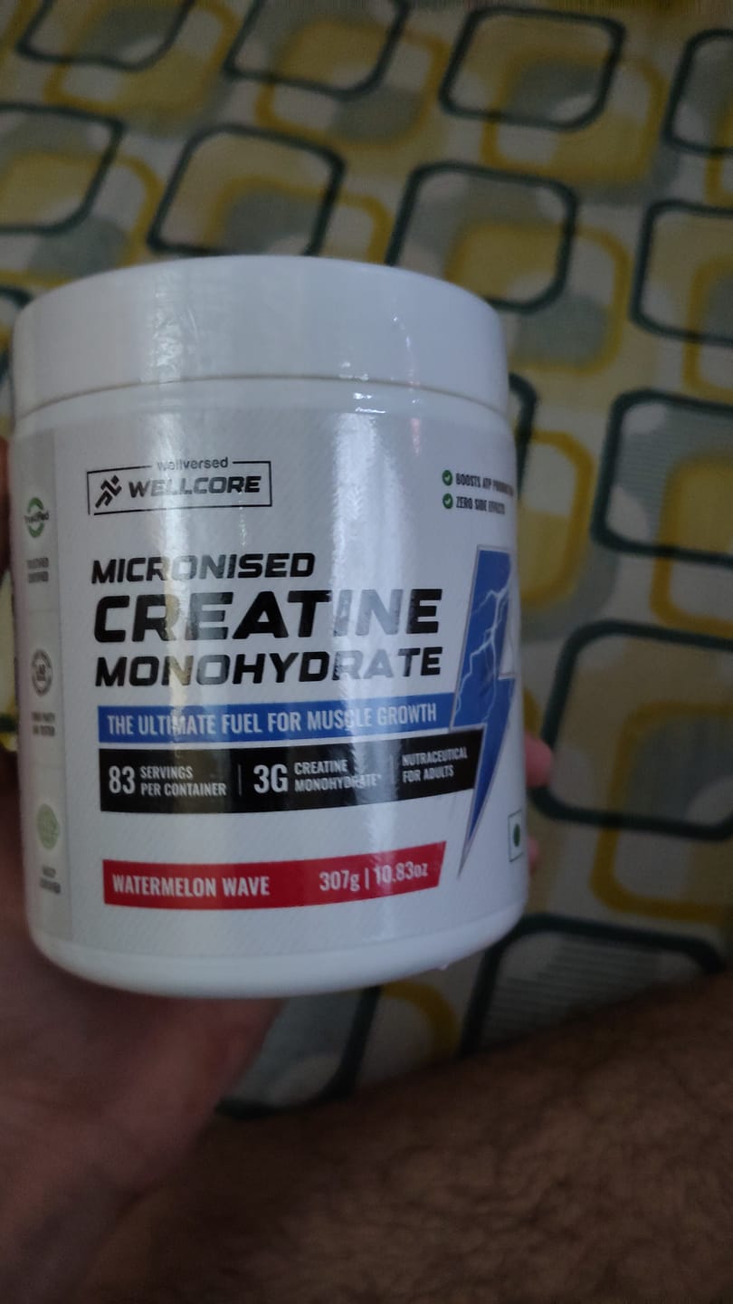 Customer photo review of Wellcore - Pure Micronised Creatine Monohydrate | Watermelon Wave (307g, 83 servings)