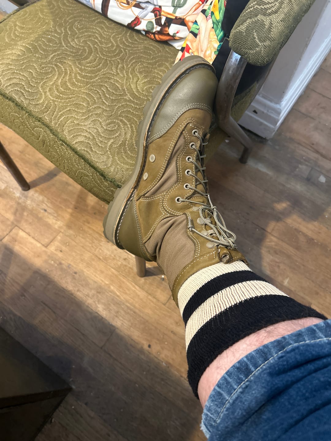 Customer photo review of Retro Striped Cotton Socks