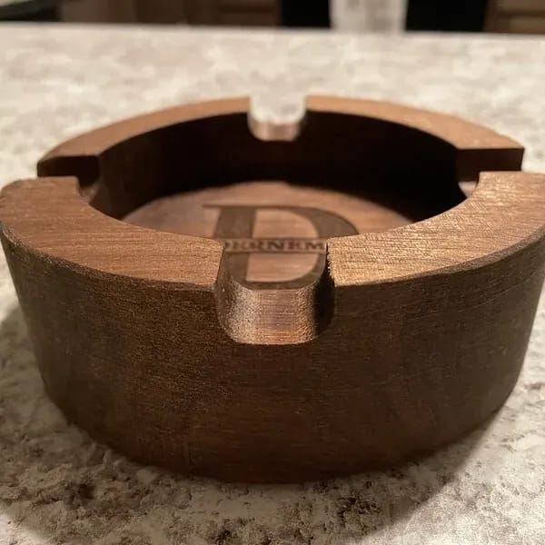 Customer photo review of Personalized Name Walnut Cigar Ash Tray for Dad,Grandpa,Boyfriend,Friend