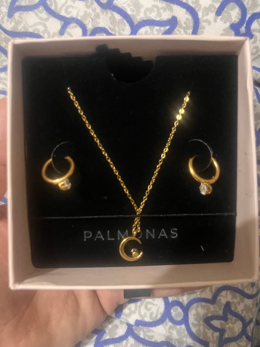Customer photo review of Moon Charm Necklace