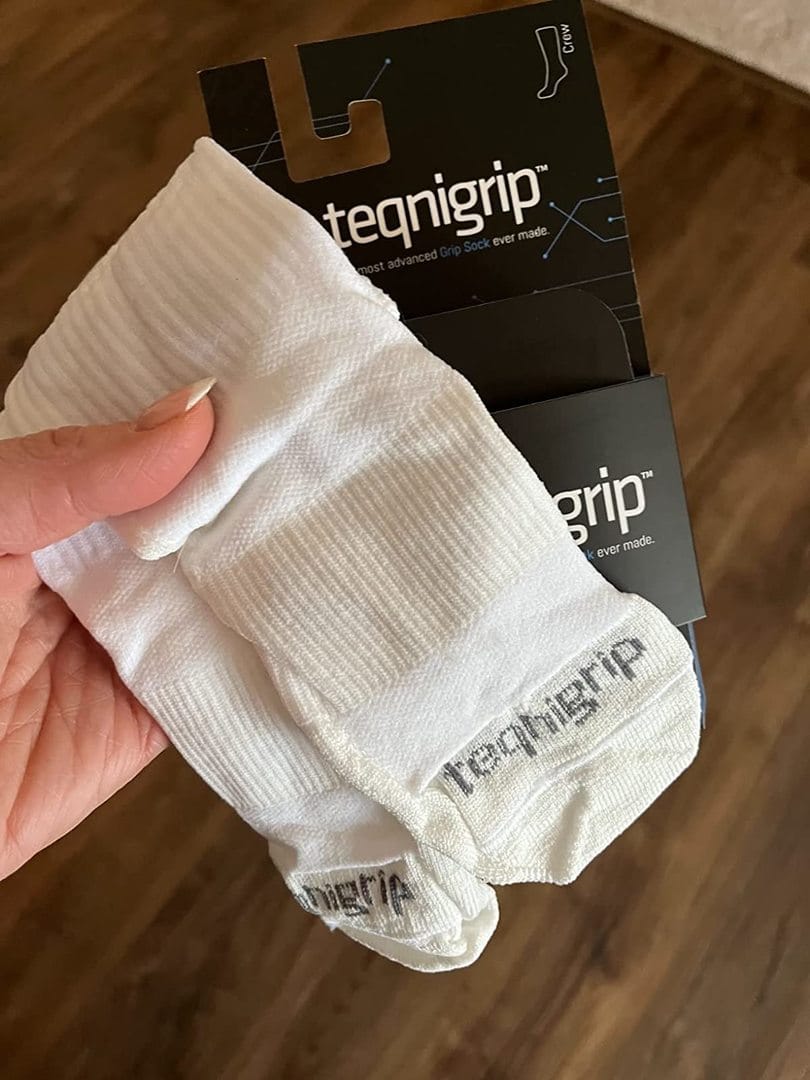 Customer photo review of Teqnigrip Crew Sock / White