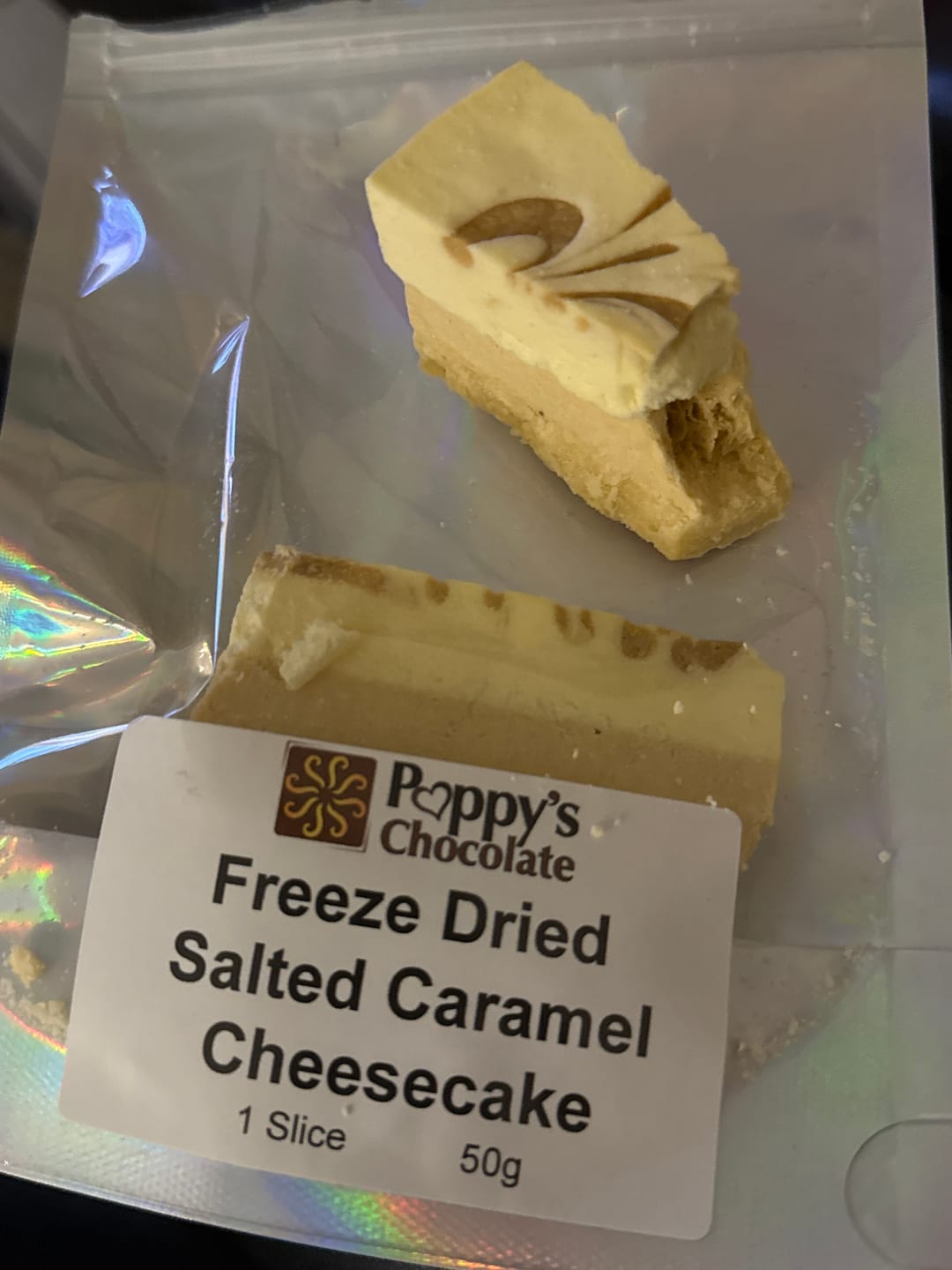 Customer photo review of Freeze Dried Cheesecake Salted Caramel