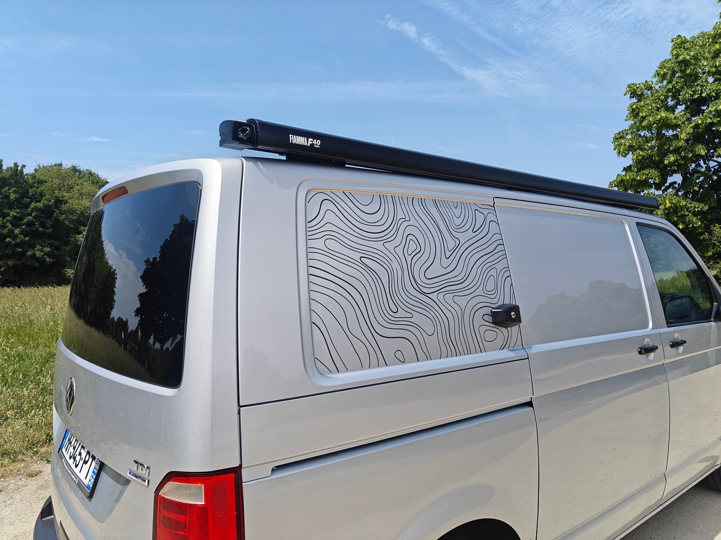 Customer photo review of VW Van Transporter Topographic Map Side Decals