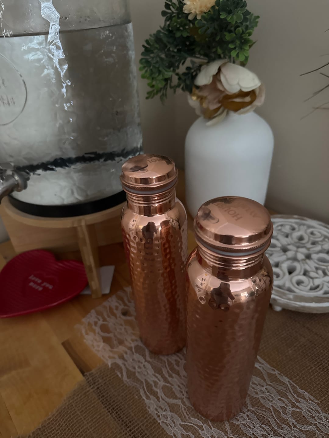 Customer photo review of Certified Ayurveda® Pure Copper Water Bottles - V2 Hand-Hammered Edition