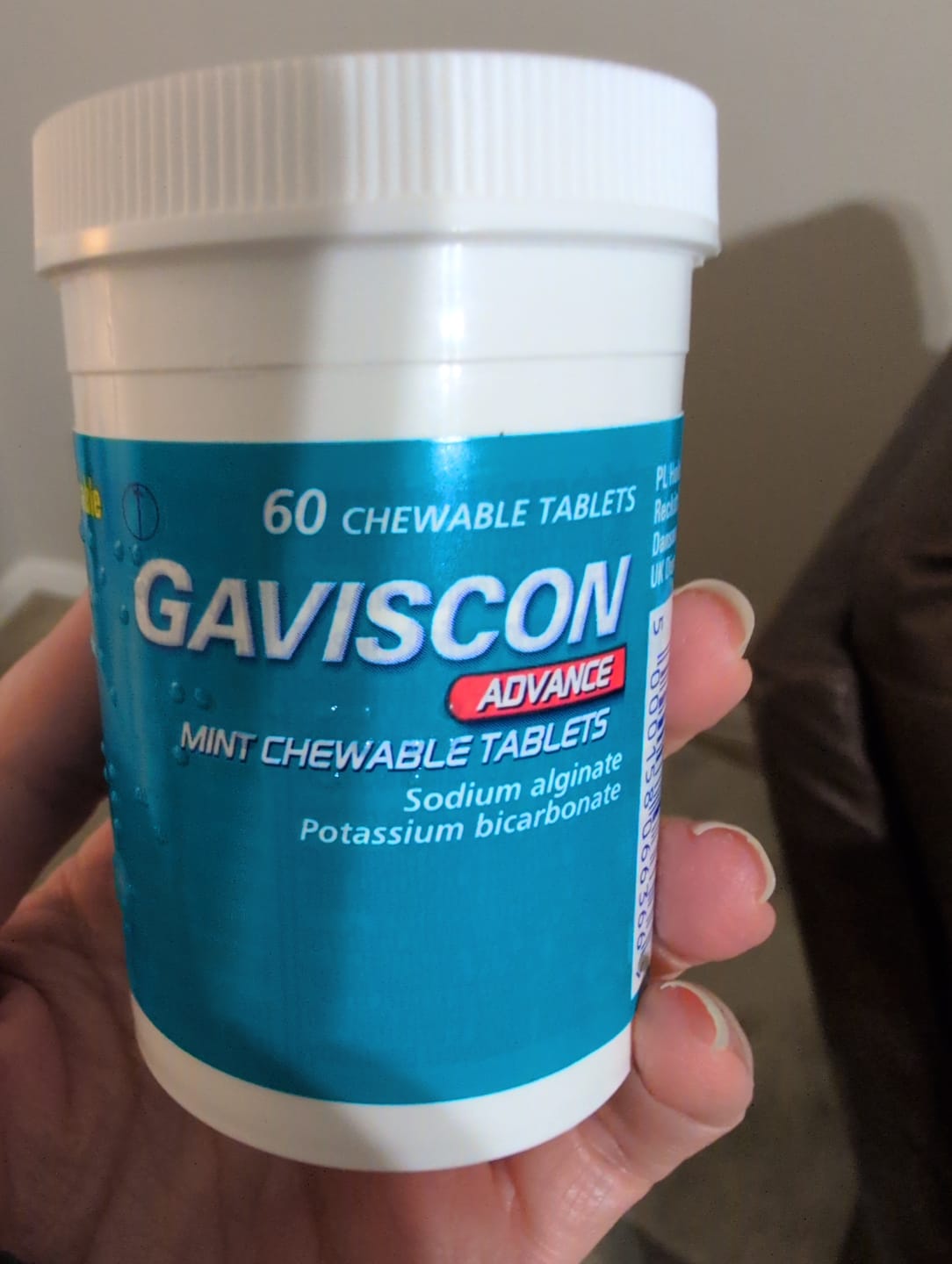 Customer photo review of Gaviscon Advance Mint Chewable Tablets 60 Tablets