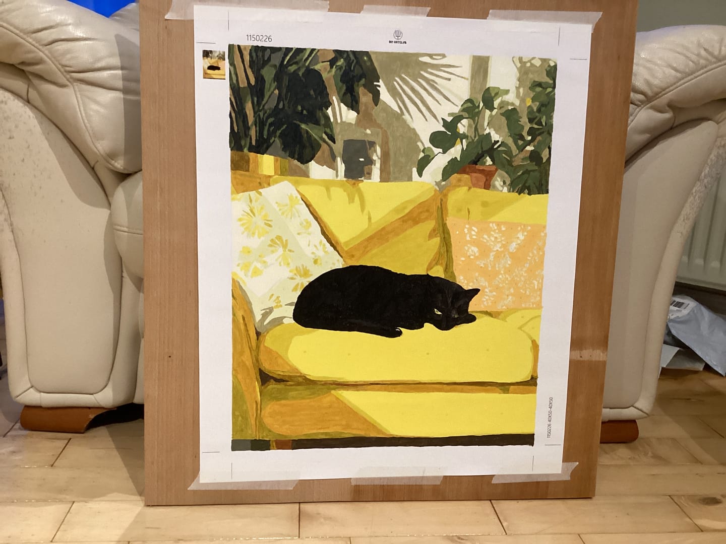 Customer photo review of Yellow couch | Paint by Number